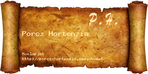 Porcz Hortenzia névjegykártya